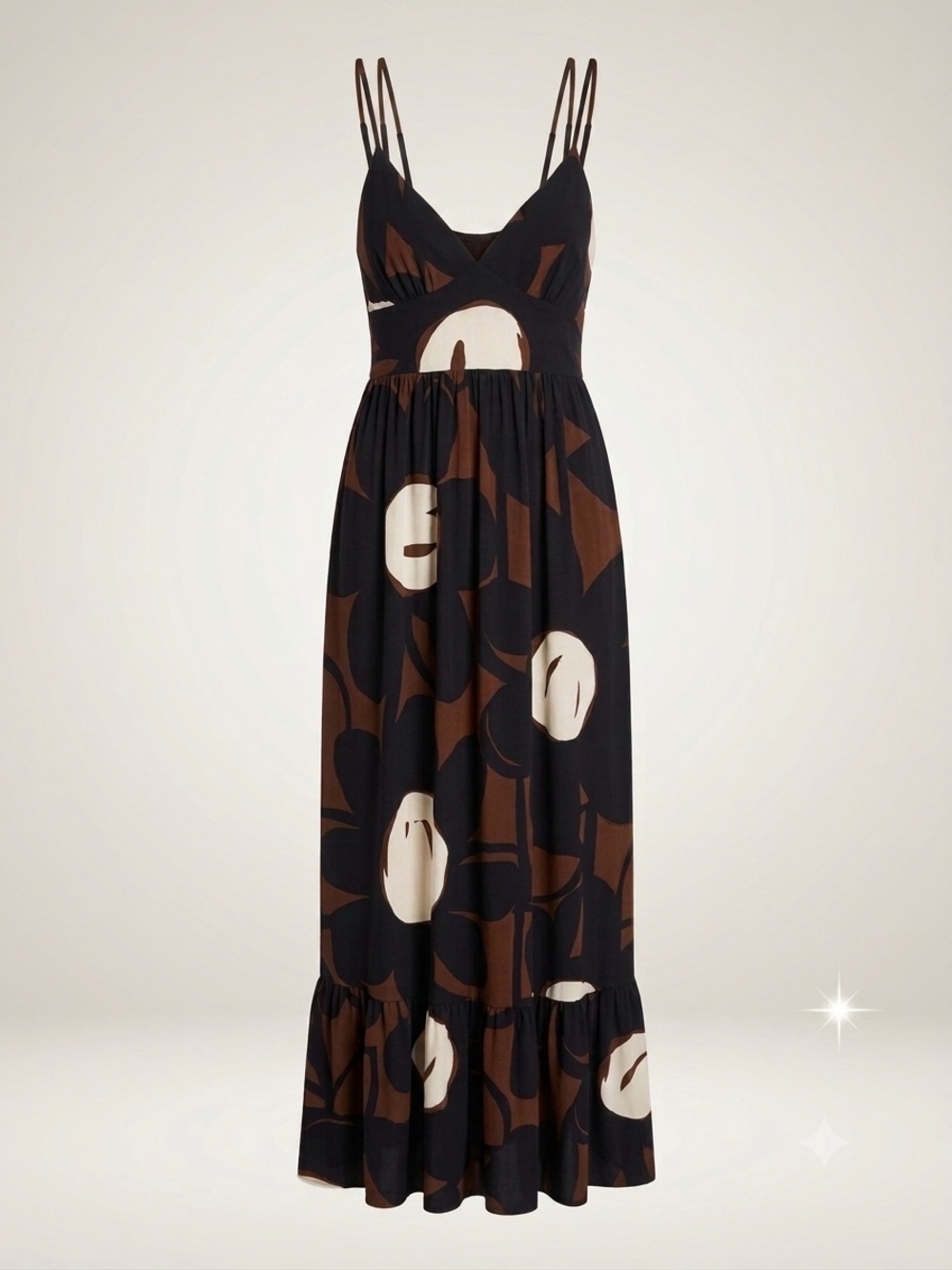 Vintage Bisou Bisou Sleeveless Maxi Dress Abstract Print Size 10